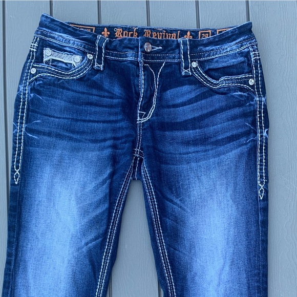 Rock Revival Women’s Porsha Easy Capri Denim Jeans - Size 29 style E8480EP - Picture 11 of 12